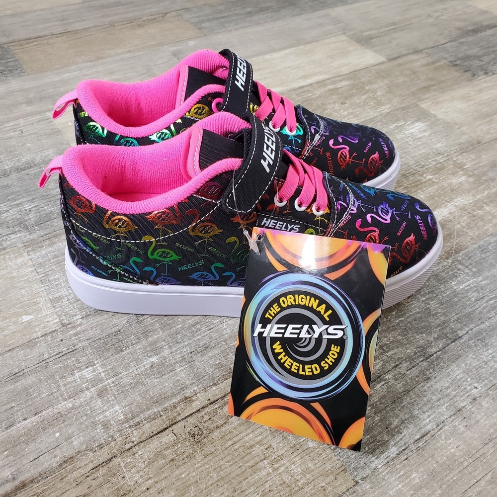Heelys Shoes Youth Sz 4 Wheeled Sneakers Skate Canvas Lace Up Shoe **NO WHEELS**